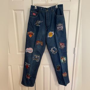 *Vintage* 90s Unk NBA Patch Jeans